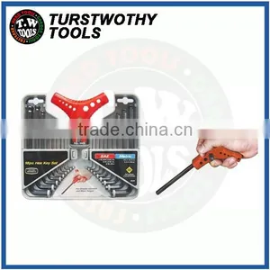 18PCS in 1 t Handle Interchangeable S2 Metric SAE Size Hex Key Wrench Set thumbnail-2