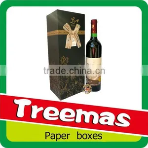 Hot Stamping and Decorated With Ribbon Laminating Paper Gift Box for Wine Packaging Supplier in Guangzhou China thumbnail-1