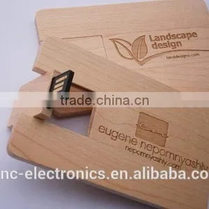 ECO Friendly Wooden Material Personalized Laser Engraving Logo 16GB Credit Card Usb Flash Pen Drives thumbnail-5
