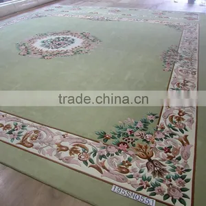 Hotel Decoration Hand Tufted Rug With Leaf Pattern Hand Made Carpet thumbnail-1
