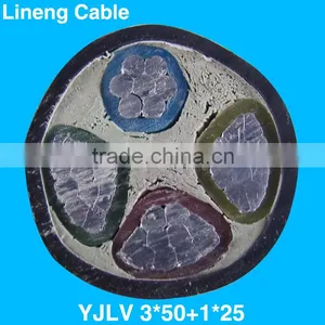 Lineng YJLV 3*50+1*25 Low Voltage 3+1 Core Aluminum Electrical Power Cable thumbnail-1