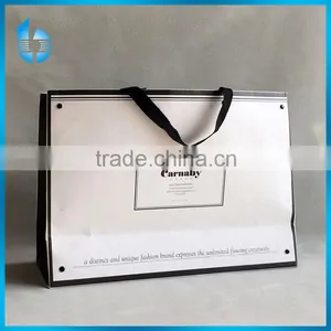 Recyclable White Paper Shopping Bag With Handles thumbnail-1