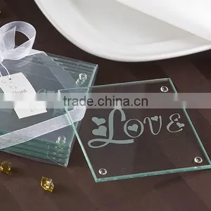 Blank Glass Wine Coaster With Customized Logo for Wedding Souvenirs thumbnail-1