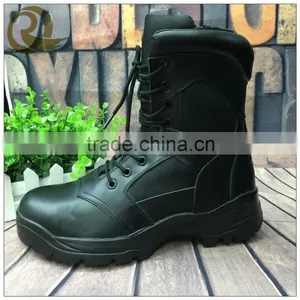 Fashion Leather Black Army Tactical Military Boots Police Shoes thumbnail-1