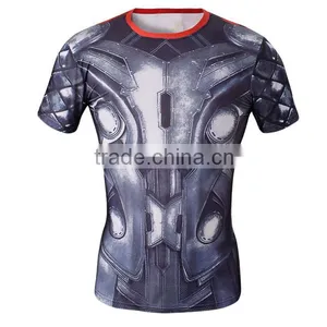 OEM Factory Wholesale High Quality Marvel Superhero Clothes Compression Tights T Shirt 3D Printing Men Tops thumbnail-1