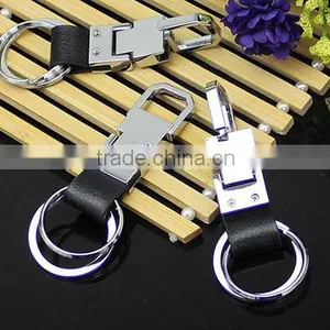 Car Leather Keychain /cheap Car Leather Keychain With Double Ring thumbnail-4