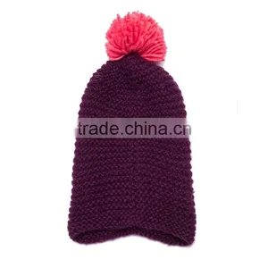Wholesale Fashion Pompon Wool Knitted Women Beanie Winter Hat thumbnail-2