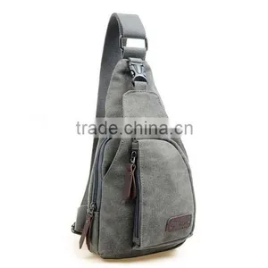 Men's Canvas Cross Body Chest Pack Bicycle Bag thumbnail-1