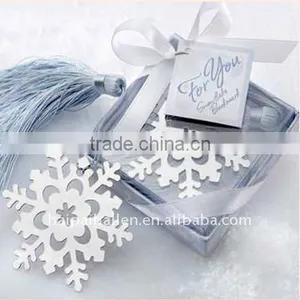 Stainless Steel Snowflake Shaped Bookmark With Tassel for Wedding thumbnail-1