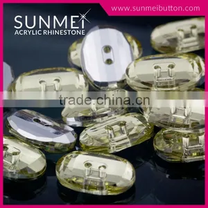 Taiwan Manufacturer Oval Shaped 2 Holes Transparent Acrylic Button thumbnail-1