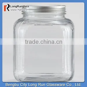 LongRun 1gal Glass Storage Jar With Aluminum Lid Old Fashioned Glass Holder thumbnail-1