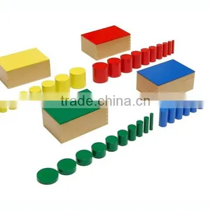 Premium Quality Beechwood Montessori Toys for Toddlers Knobless Cylinder thumbnail-1