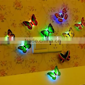 High Quality Room Party Wall Decor Colorful Changing Butterfly LED Night Light thumbnail-1