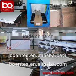 Wall Mount Projector Matte White Motorized Projection Screen for Office LED Projector Equipment thumbnail-6