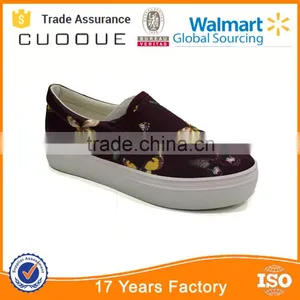 Fashion Vulcanized Screen Printing High Platform Outsole Canvas Shoes Woman Shoes thumbnail-3