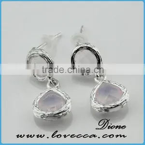 Mixed Faceted Crystal Glass Gem Stone Earrings Charm Long Drop Earring thumbnail-2