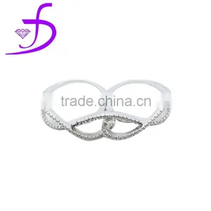 The Sexy Lips Ring Design for Lady's,925 Silver Wholesale Micro Pave Setting Double Fingers Ring thumbnail-1