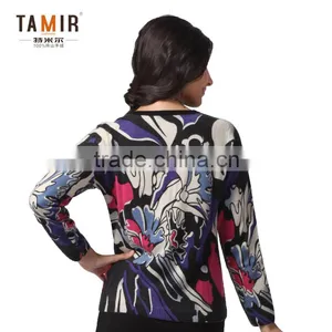 Ladies Cashmere Knit Pullover Sweater, Ladies Elegant Full Print Sweater thumbnail-2