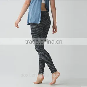 Oem Service Custom Design Sports Legging Girls Stripe Nylon Spandex Yoga Pants thumbnail-3