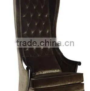 Grey Upholsteryed Queen Antique King Throne Chair TC1011 thumbnail-1