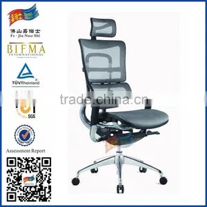 High Back Black Full Mesh Chair With Headrest thumbnail-1