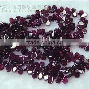 New Arrival Hige Quality Semi Precious Stone Natural Garnet Pearshape Beads 16" thumbnail-1
