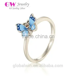 2015 Fine New Model Jewelry Finger 925 Silver Ring With Butterfly thumbnail-1