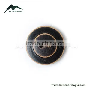 Black Wooden Buttons Round 2 Holes Vintage Buttons thumbnail-1
