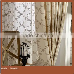 Embroidery Material Of Readymade Curtain With Fancy Valance 2016 NEW thumbnail-1