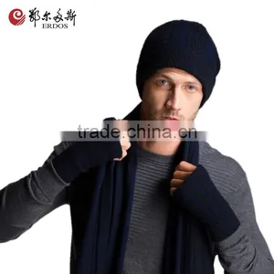 Erdos Cashmere Woolen Hat Scarf Fingerless Gloves Set thumbnail-3