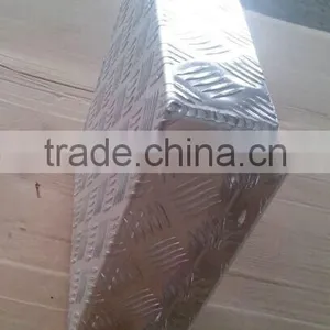 OEM Small Aluminum Alloy Checkered Tooling Box, Aluminum Checkered Plate Box Open, Aluminum Metal Box Tool thumbnail-3