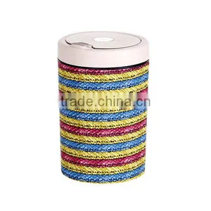 Plastic Open Top Structure Flip Round Trash Can Dustbin Trash Bin 10L thumbnail-6