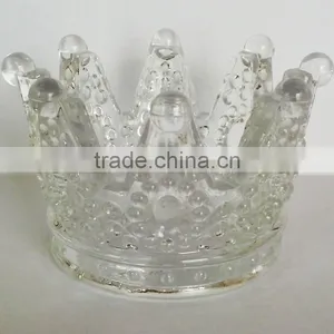 Crown Shape Glass Candle Holder Votive Candle Holder Tealight Candle Holder thumbnail-1