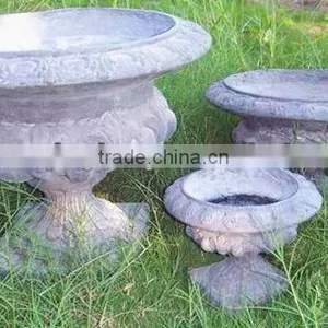 Large Classic Shell Design Planter/Pot/Urn Crafted in Natural Stone Finish - Weatherproof and Frostproof thumbnail-1