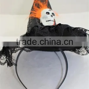 Fashion Halloween Witch Hat Headband Skull Hat Hairband thumbnail-5