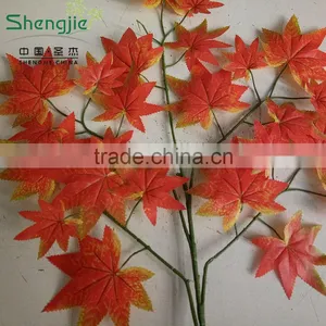 SJ071212 Dry Gold Leaf Decoration/plastic Maple Leaf/golden Maple Leaves Making thumbnail-6