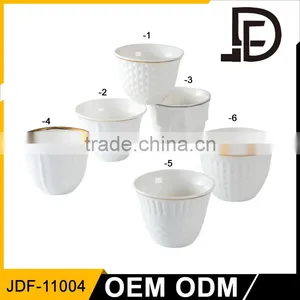 Drinkware Gold Ceramic White Cup, Arabic Coffee and Tea Sets, Fairy Tea Set thumbnail-1