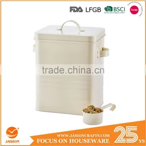 Metal Dog Dry Food and Pet Treats Storage Container Canister Tin Box With Scoop thumbnail-1