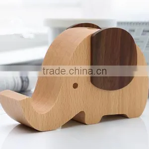 Elephant Design Wooden Desk Pen Holder thumbnail-3