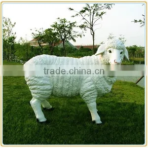 Customized Garden Decoration Life Like Poly Stone White Sheep Statue Supplier thumbnail-4