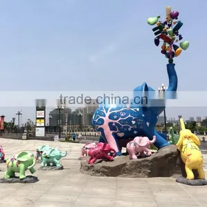 Outdoor FRP Elephant Figurine Statue thumbnail-6