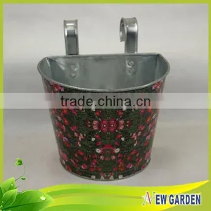 Fashion Round Handicraft Flower Printing Sticker Chinese Flower Pots,Railings Flower Pot thumbnail-3