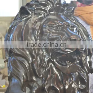 Animal Metal Bronze Lost Casting Wax Sitting Lion Statue for Garden thumbnail-2