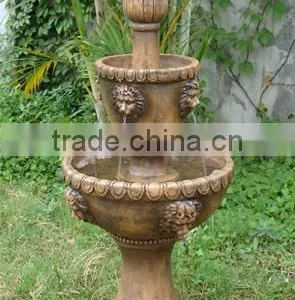 Customed Modern Garden Sculpture Bronze Outdoor Sex Girl and Lion Stone Water Fountain thumbnail-3