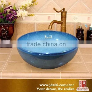 2015 Hot Sale Jingdezhen Porcelain Sink Polish in Ceramic Basin Blue thumbnail-1