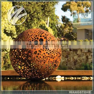 Art Garden Corten Steel Sculpture Decorative Metal Balls thumbnail-1