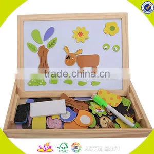 Wholesale Multifunction Magnetic Wooden Easel Blackboard Top Quality Wooden Blackboard Wooden Double Sides Blackboard W12B060 thumbnail-3
