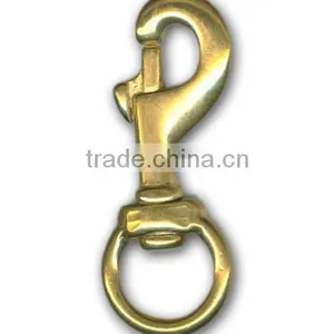 3/4" Solid Brass Swivel Eye Metal Snap Hook thumbnail-6