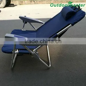 Navy Blue Aluminum Folding Backpack Chair With Plastic Armrest thumbnail-4