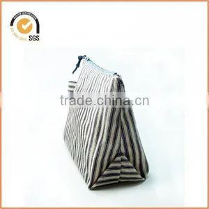 Waxed Canvas Cosmetic/Toiletry Zipper Pouch (Navy Stripe) By Chiqun Donggaun CQ-H02004 thumbnail-1